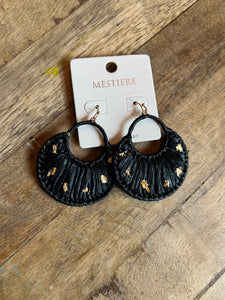 Black Earrings with Gold Flakes