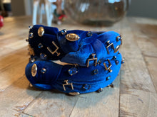 Load image into Gallery viewer, Blue Football Headband