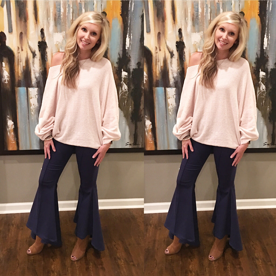 Midnight Blue High/Low Flares
