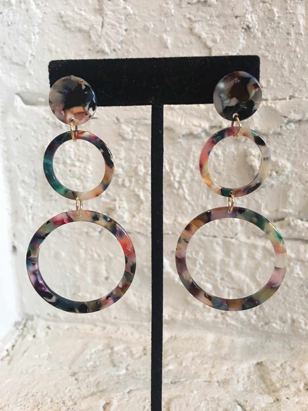 Confetti Dangle Hoop Earrings