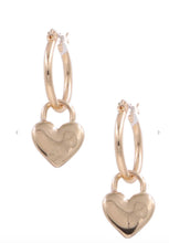 Load image into Gallery viewer, Metal Charm Hoop Earrings
