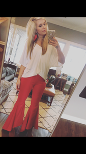Red High Low Flares