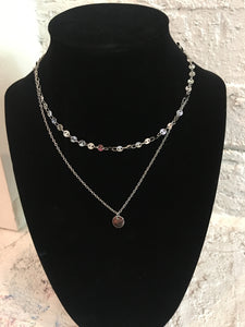 Silver layered necklace
