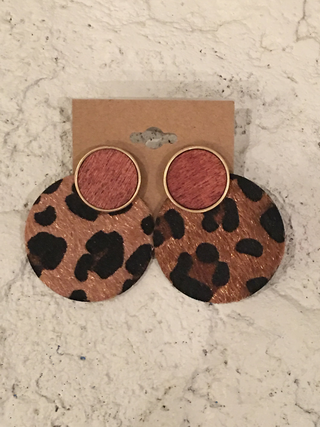 Leopard Print with Brown Stud