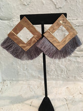 Load image into Gallery viewer, Gold &amp; Gray Statement Earrings