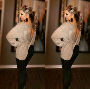 Twisted Open Back Sweater