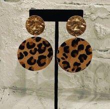 Load image into Gallery viewer, Faux Fur Leopard Print Earrings