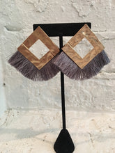 Load image into Gallery viewer, Gold &amp; Gray Statement Earrings