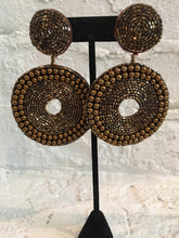 Load image into Gallery viewer, Gold Beaded Statement Earrings