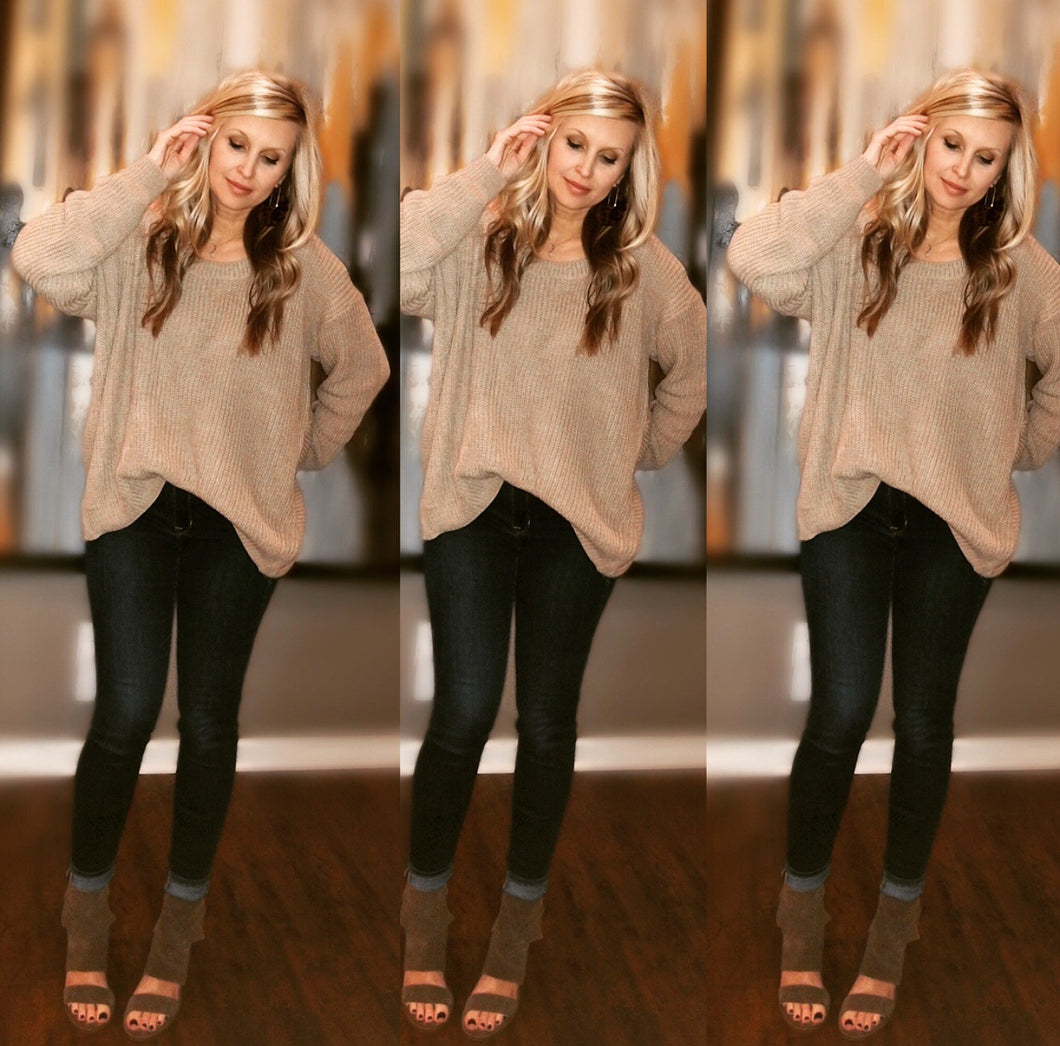 Twisted Open Back Sweater