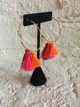 Load image into Gallery viewer, Summer Nights Tassel Hoop Earrings