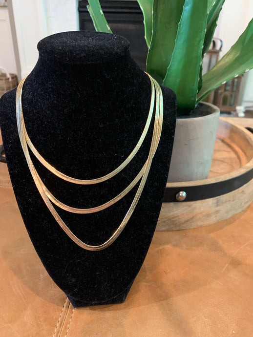 Layered herringbone necklace