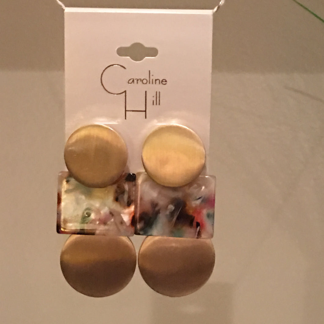 Gold Circle Drop Earrings