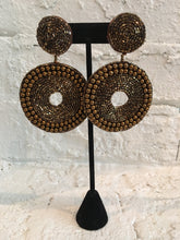 Load image into Gallery viewer, Gold Beaded Statement Earrings