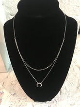 Load image into Gallery viewer, Silver Layered Necklace with Charm