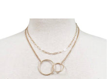 Load image into Gallery viewer, Double Hoop Layer Chain Necklace