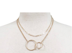 Double Hoop Layer Chain Necklace