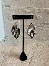Load image into Gallery viewer, Snakeskin Genuine Leather Earrings-Light Gray