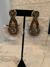 Load image into Gallery viewer, White Fringe Beaded Earrings