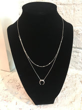 Load image into Gallery viewer, Silver Layered Necklace with Charm