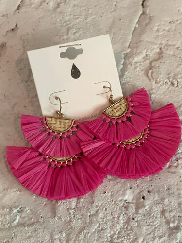 Fuchsia statement earrings