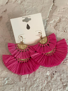 Fuchsia statement earrings