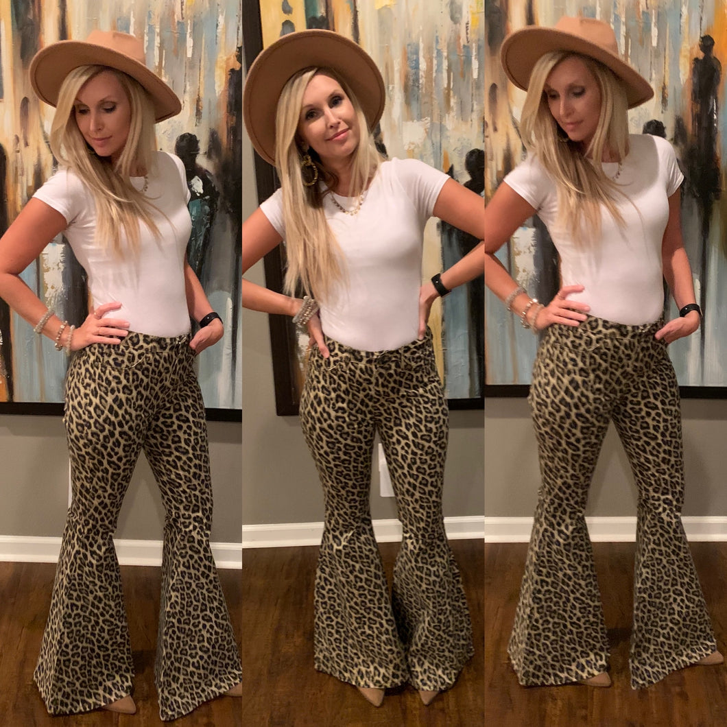 Leopard Print Bell Bottoms
