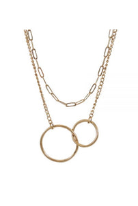 Double Hoop Layer Chain Necklace