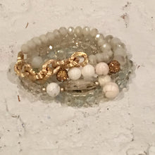 Load image into Gallery viewer, White 4 Layer Bracelet Set