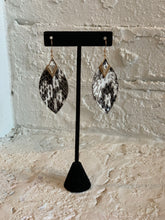 Load image into Gallery viewer, Snakeskin Genuine Leather Earrings-Light Gray
