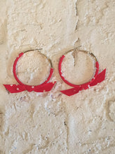 Load image into Gallery viewer, Red &amp; White Polka Dot Earrings