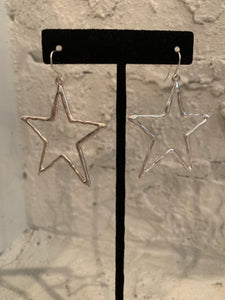 Hammered Metal Star Earrings