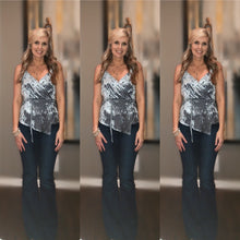 Load image into Gallery viewer, Sage Velvet Wrap Sleeveless Top - Small and Medium (Compare at $24)