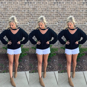Black Cutout Sweater